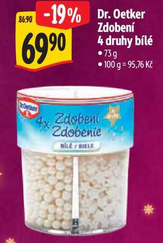 Dr. Oetker Zdobení 4 druhy bílé, 73 g