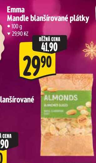 Emma Mandle blanšírované plátky, 100 g