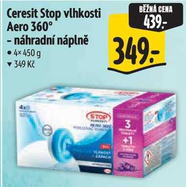 Ceresit Stop vlhkosti Aero 360° - náhradní náplně, 4x 450 g 