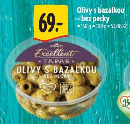 Olivy s bazalkou - bez pecky, 130 g