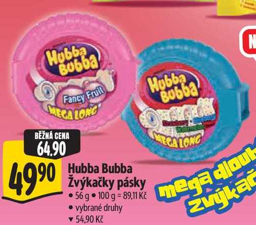 Hubba Bubba Žvýkačky pásky, 56 g