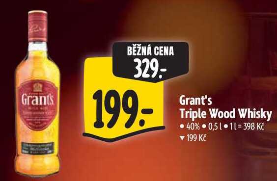 Grant's Triple Wood Whisky, 0,5 l