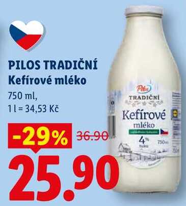 PILOS TRADIČNÍ Kefírové mléko, 750 ml