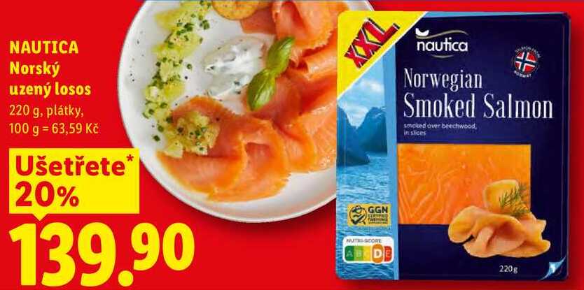NAUTICA Norský uzený losos, 220 g