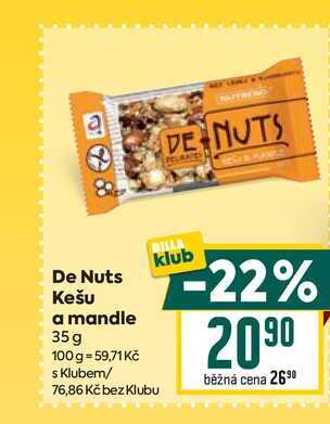 De Nuts Kešu a mandle 35g
