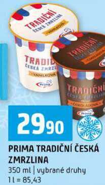 PRIMA TRADIČNÍ ČESKÁ ZMRZLINA 350 ml vybrané druhy