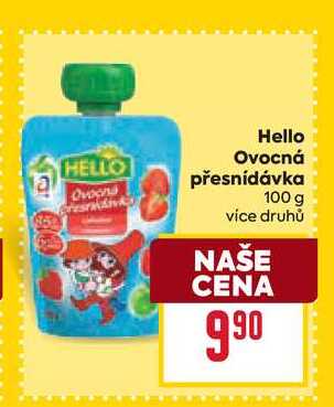 Hello Ovocná přesnídávka 100 g BILLA