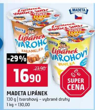 MADETA LIPÁNEK 130 g tvarohový vybrané druhy