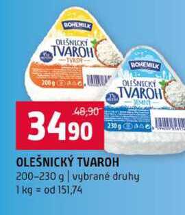 OLEŠNICKÝ TVAROH 200-230 g vybrané druhy 