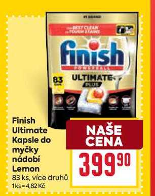 Finish Ultimate Kapsle do myčky nádobí Lemon 83 ks
