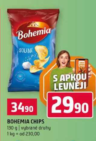 BOHEMIA CHIPS 130 g vybrané druhy
