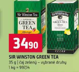 SIR WINSTON GREEN TEA 35 g čaj zelený vybrané druhy
