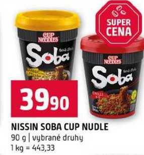 NISSIN SOBA CUP NUDLE 90 g vybrané druhy 