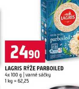 LAGRIS RÝŽE PARBOILED 4x 100 g varné sáčky