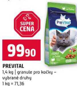 PREVITAL 1,4 kg granule pro kočky vybrané druhy