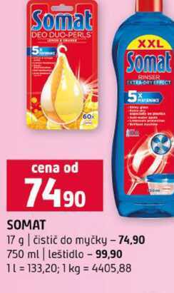 SOMAT 17 g čistič do myčky 750 ml leštidlo Terno
