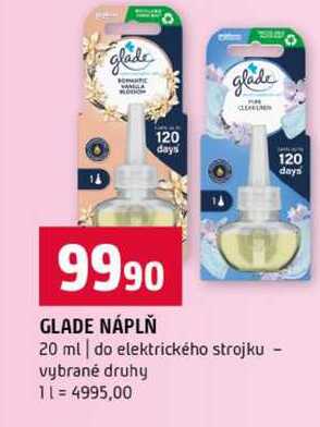 GLADE NÁPLŇ 20 ml do elektrického strojku vybrané druhy Terno