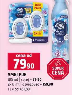AMBI PUR 185 ml sprej 2x 8 ml osvěžovač Terno