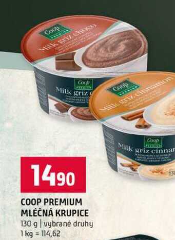 COOP PREMIUM MLÉČNÁ KRUPICE 130 g vybrané druhy
