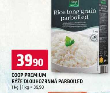 COOP PREMIUM RÝŽE DLOUHOZRNNÁ PARBOILED 1 kg