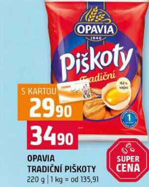 OPAVIA TRADIČNÍ PIŠKOTY 220 g