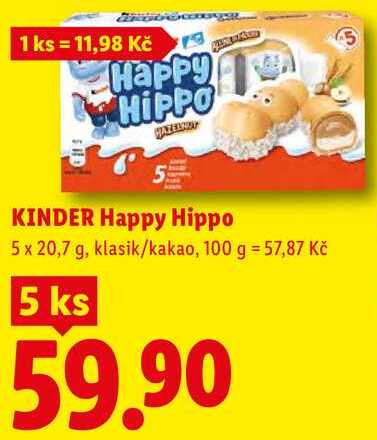 KINDER Happy Hippo, 5x 20,7 g
