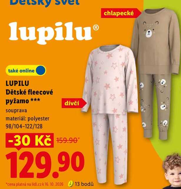 LUPILU Dětské fleecové pyžamo ***, souprava Lidl