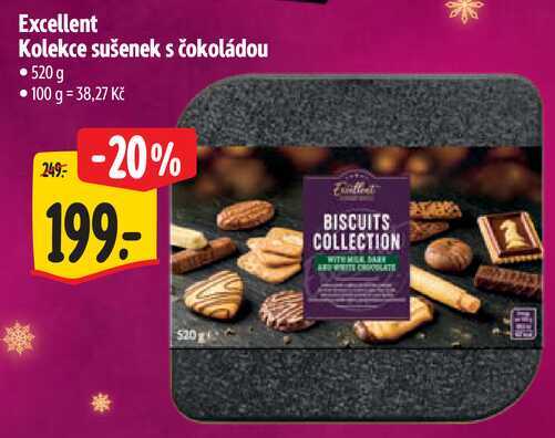 Excellent Kolekce sušenek s čokoládou, 520 g