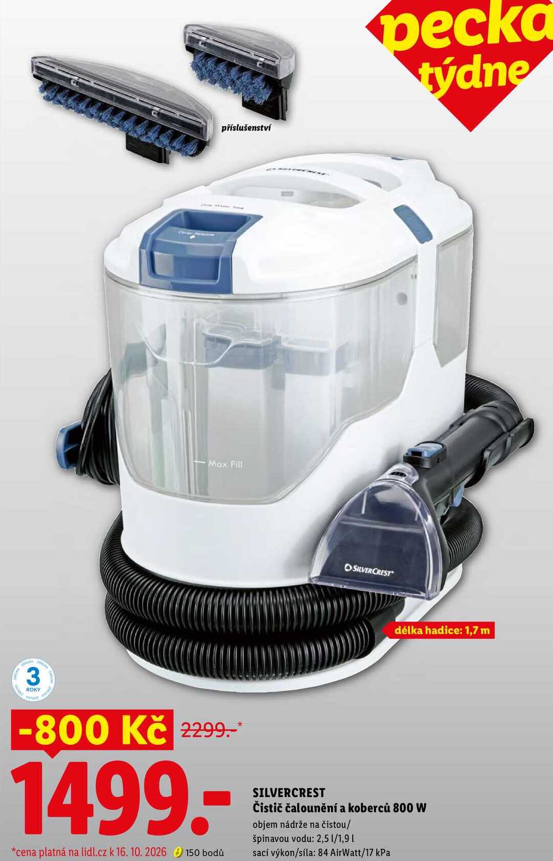 SILVERCREST Čistič čalounění a koberců 800 W