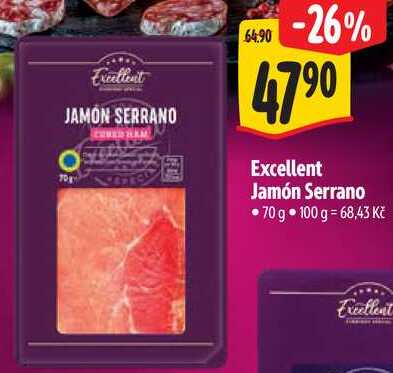 Excellent Jamón Serrano, 70 g