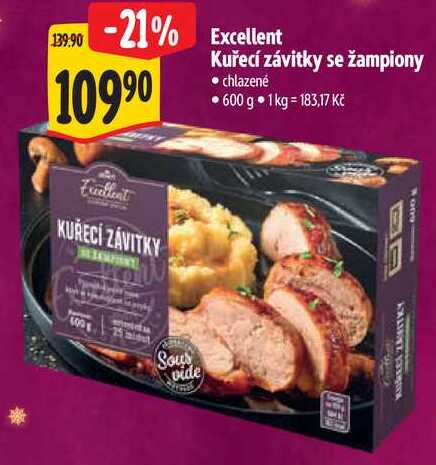 Excellent Kuřecí závitky se žampiony, 600 g