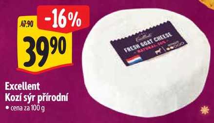 Excellent Kozí sýr přírodní, cena za 100 g