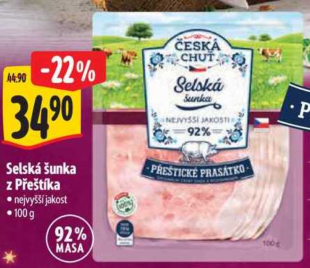 Selská šunka z Přeštíka, 100 g