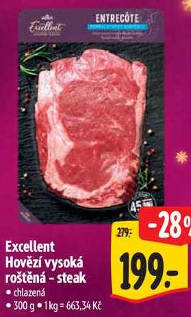 Excellent Hovězí vysoká roštěná - steak, 300 g