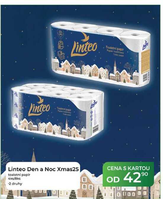 Linteo Den a Noc Xmas25 toaletni papir 4ks/8ks
