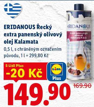 ERIDANOUS Řecký extra panenský olivový olej Kalamata, 0,5 l