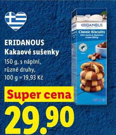 ERIDANOUS Kakaové sušenky, 150 g
