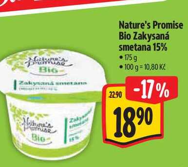   Nature's Promise Bio Zakysaná smetana 15%  175 g 