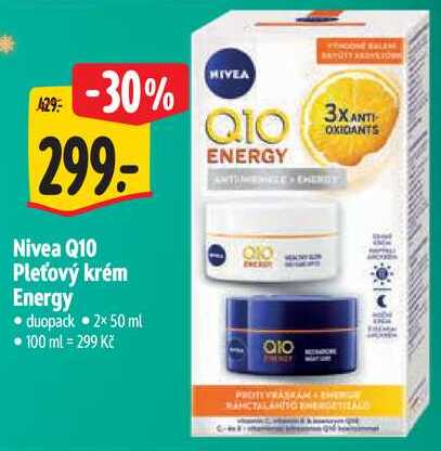 Nivea Q10 Pleťový krém Energy, 2x 50 ml