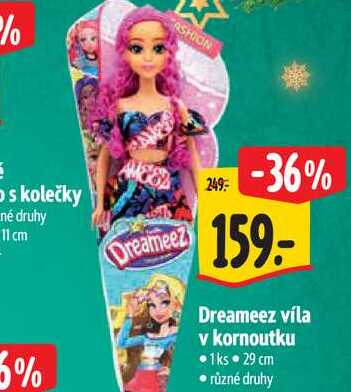 Dreameez víla v kornoutku 1ks 29 cm