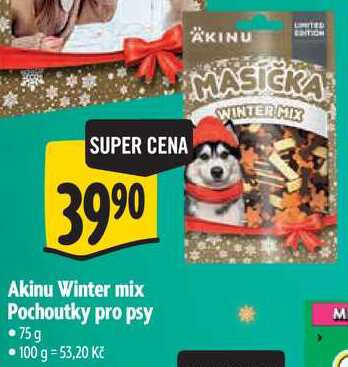 Akinu Winter mix Pochoutky pro psy, 75 g