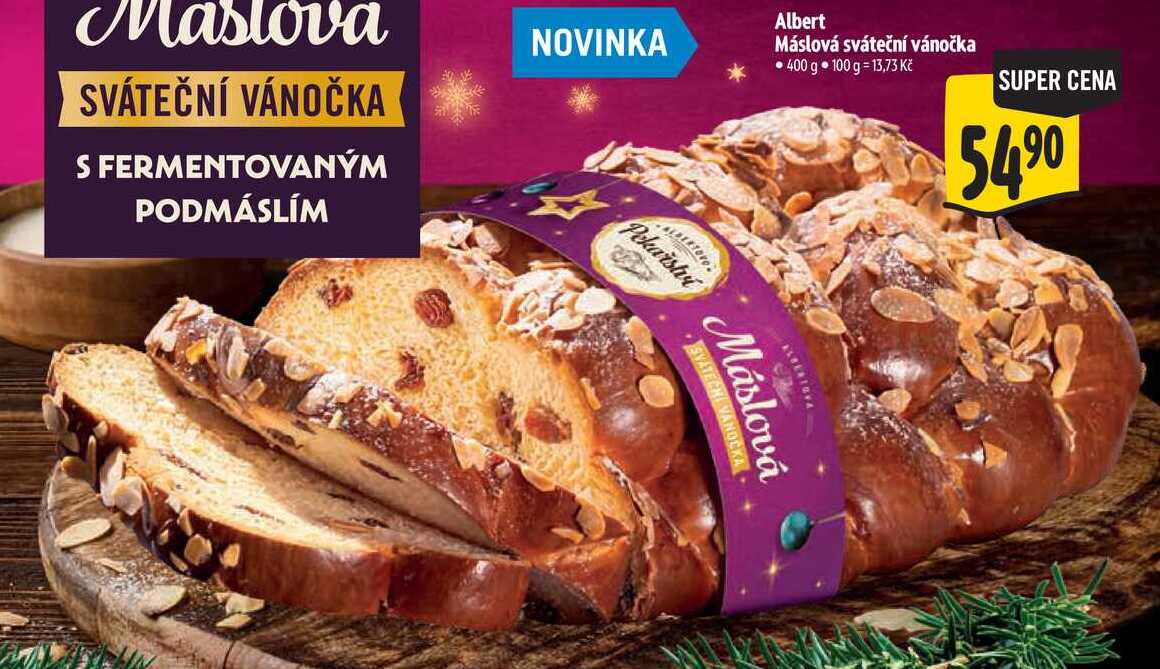 Albert Máslová sváteční vánočka, 400 g