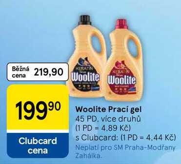 Woolite Prací gel, 45 PD, více druhů Tesco