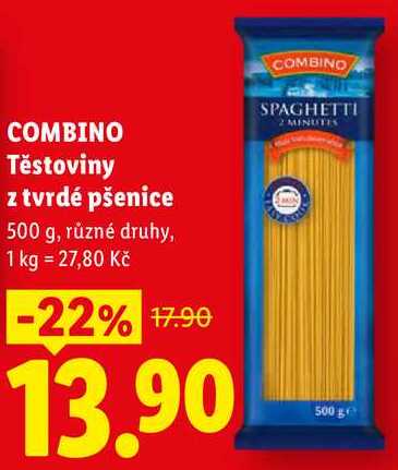 COMBINO Těstoviny z tvrdé pšenice, 500 g