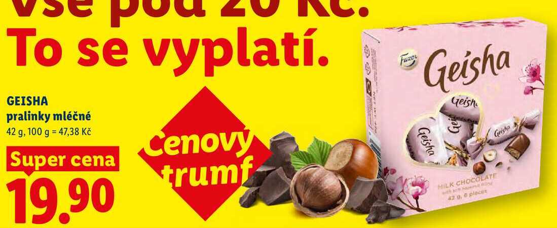 GEISHA pralinky mléčné, 42 g
