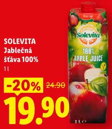 SOLEVITA Jablečná šťáva 100%, 1 l 
