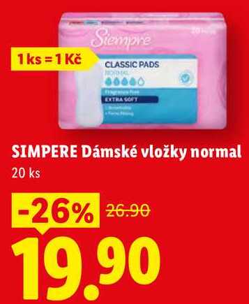 SIMPERE Dámské vložky normal, 20 ks
