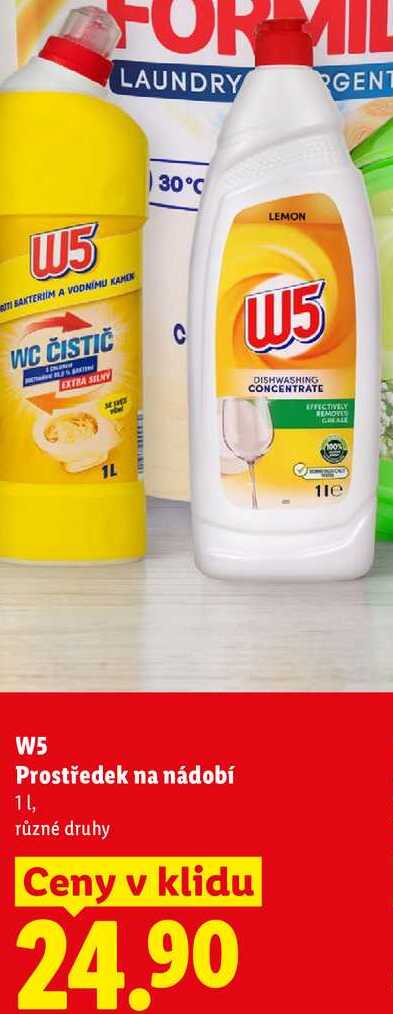 W5 Prostředek na nádobí, 1 l Lidl