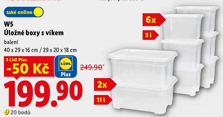 W5 Úložné boxy s víkem