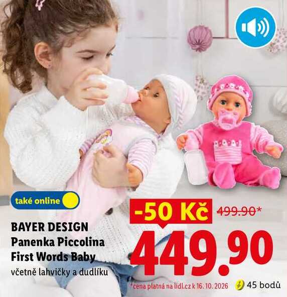 BAYER DESIGN Panenka Piccolina First Words Baby Lidl